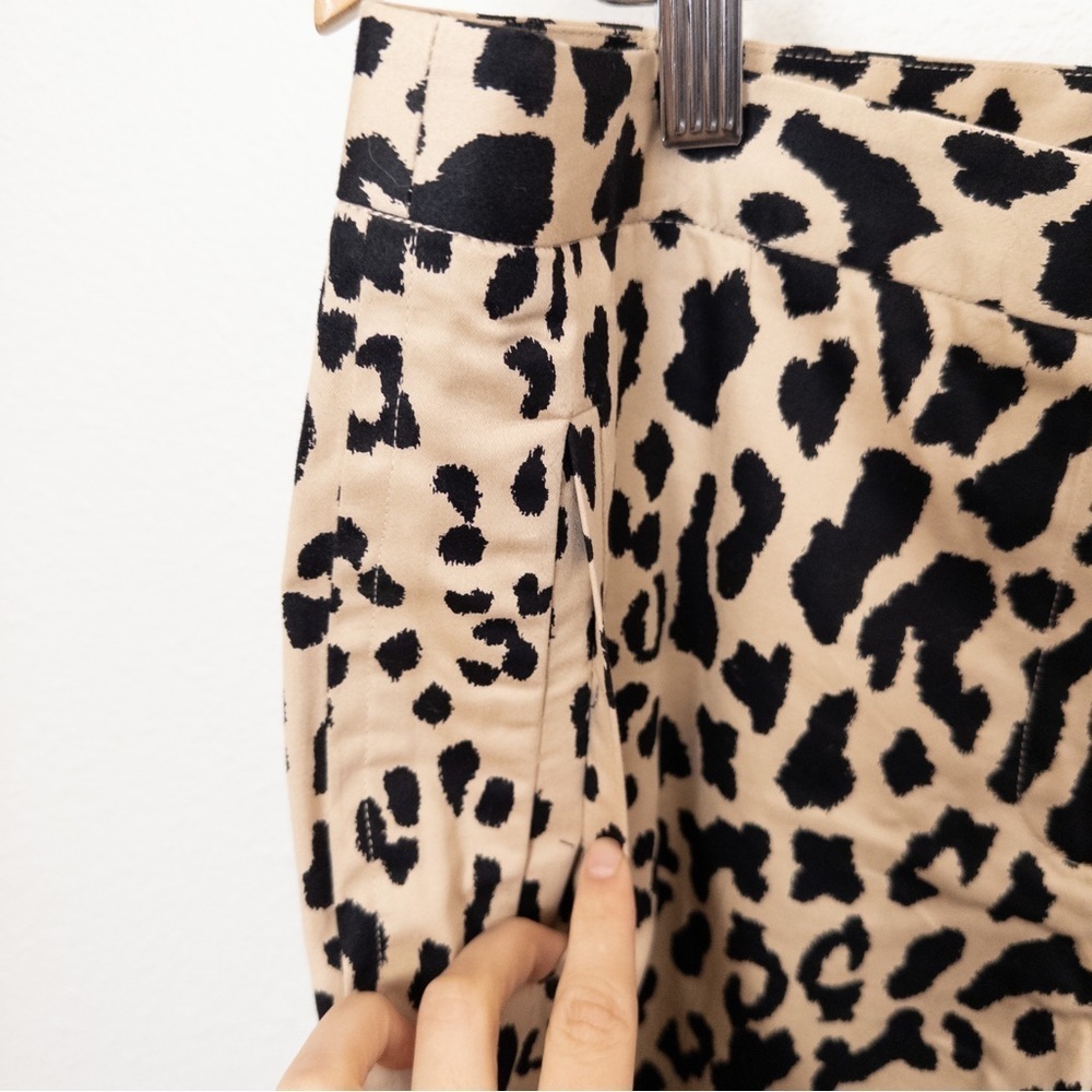 Tibi cheetah animal print black tan ankle pants 12 - Picture 4 of 5